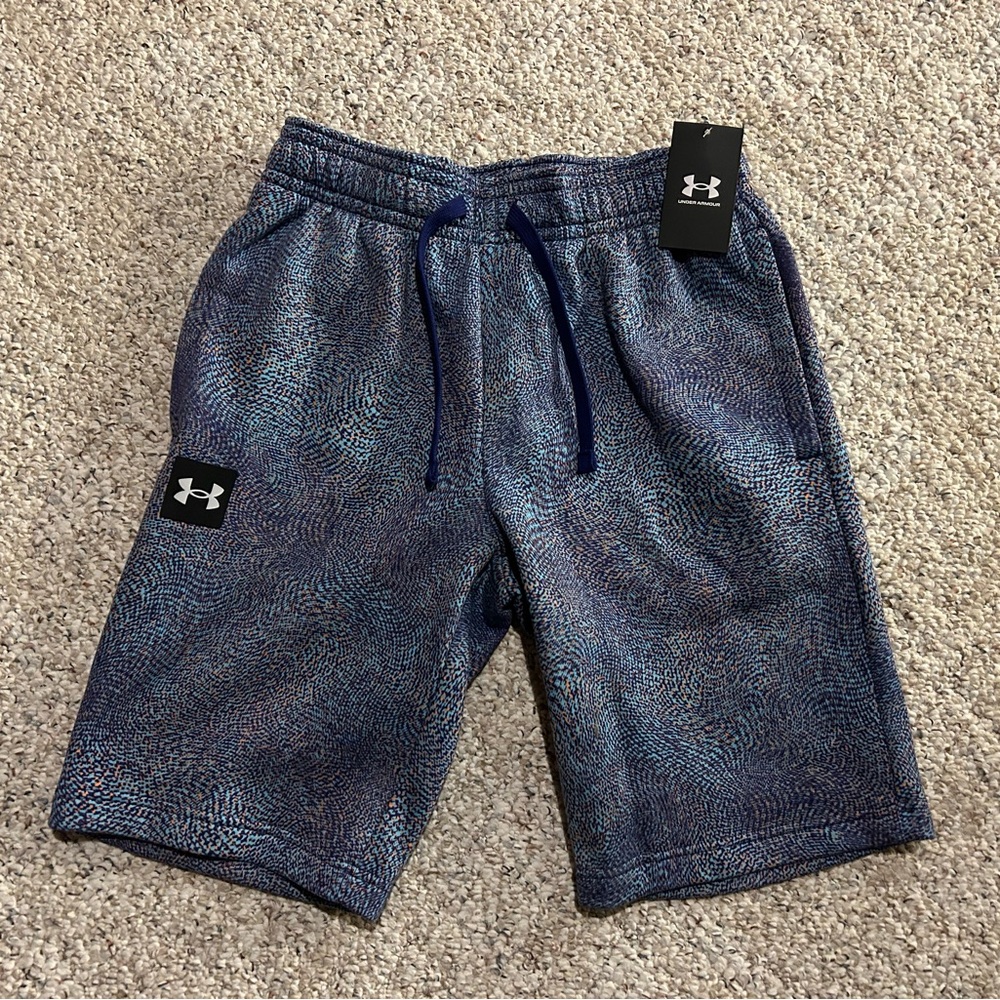 New Under Armour Men's Blue Fleece Shorts - Size S NWT